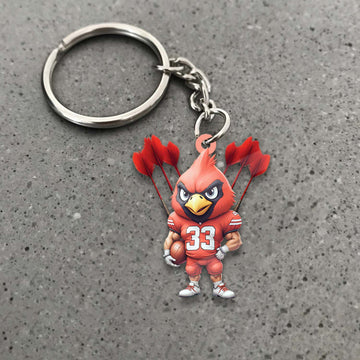 Maxcorners Darts Red Cardinal Football Mascot 3D Keychain