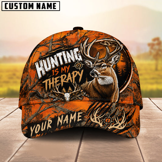 Maxcorners Deer Hunting Therapy Orange Camo Personalized 3D Cap