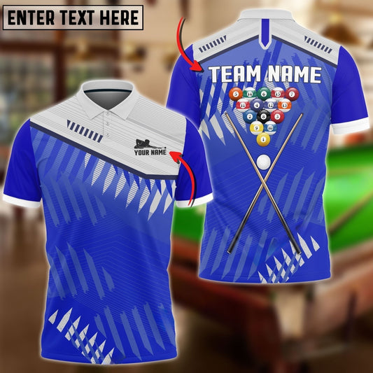 Maxcorners Billiards Ball Sport Jersey Personalized Name, Team Name 3D Polo (4 Colors)