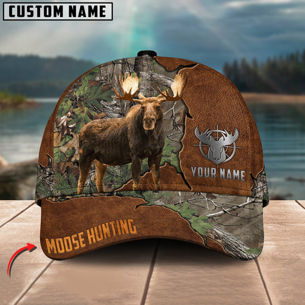 Maxcorners Moose Hunting Mutilcolor Personalized Name 3D Cap