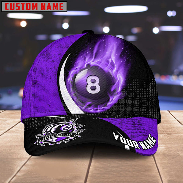 Maxcorners Billiard Ball 8 Art Color Fire Personalized Name 3D Cap