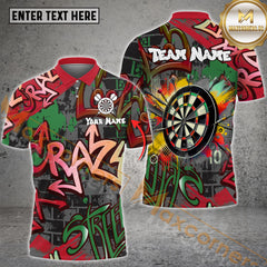 Maxcorners Darts Colorful Graffiti Multicolor Options Personalized Name, Team Name 3D Shirt