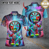 Maxcorners Darts Neon Zombie Bear Customized Name, Team Name 3D Shirt For Women