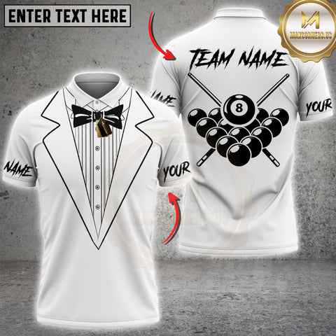 Maxcorners Billiards Tuxedo 8 Ball Rack Personalized Name 3D Unisex Shirt