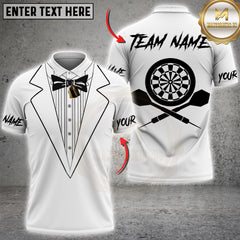 Maxcorners Darts Tuxedo Dartboard Crossed Darts Personalized Name 3D Unisex Shirt