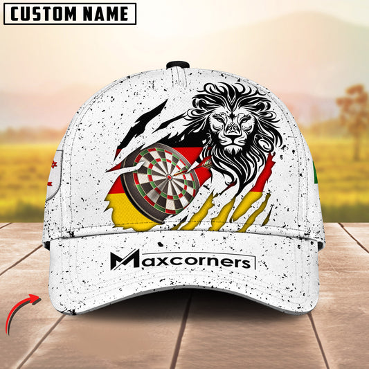 Maxcorners Darts American Flag White Grunge Personalized Name 3D Cap For Thomas