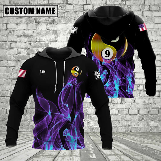 Maxcorners Ball 8& Ball 9 Heavenly Flame Billiard Jersey Multicolor Options Personalized Name, Team Name 3D Polo Shirt (4 Colors) For Ahmed