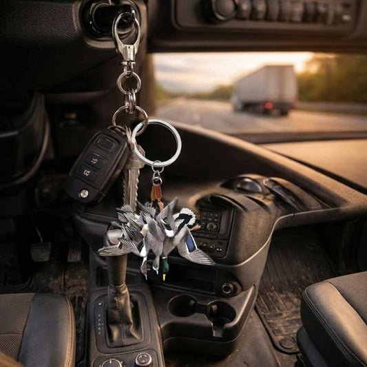 Maxcorners Duck Hunting Flat Ornament, Hunting Rearview Mirror Car Accessories, Hunting Christmas Ornament, Xmas Gift for Dad, Husband, Hunting Lover 2D Flat LM2211