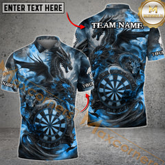 Maxcorners Fiery Elements Dragons Darts Jersey Multicolor Option Customized Name, Team Name 3D Polo Shirt