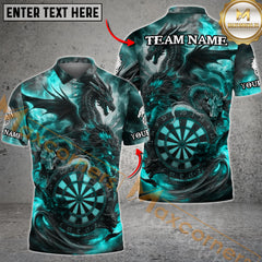 Maxcorners Fiery Elements Dragons Darts Jersey Multicolor Option Customized Name, Team Name 3D Polo Shirt
