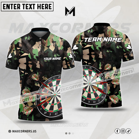 Maxcorners Darts Paintball Jersey Customized Name, Team Name 3D Polo Shirt (4 Colors)