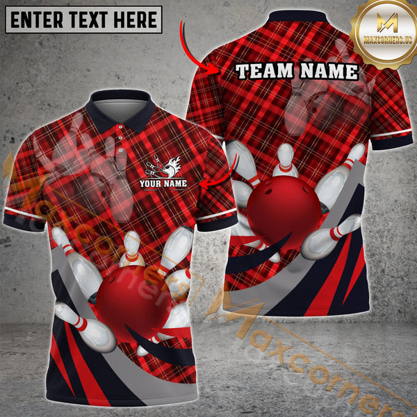 Maxcorners Ball And Pins Flame Xmas Style Bowling Jersey Multicolor Options Personalized Name, Team Name 3D Shirt