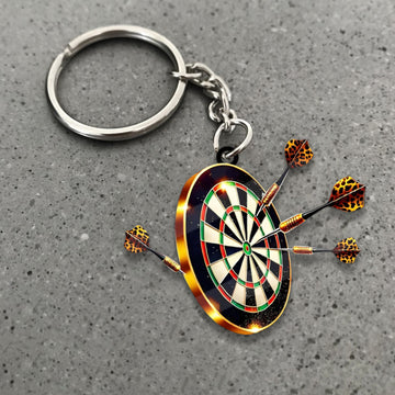 Maxcorners Darts Leopard Print Darts Board 3D Keychain