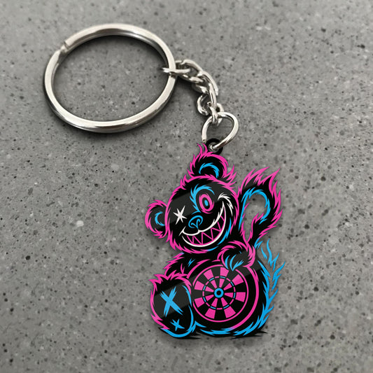 Maxcorners Darts Neon Monster Teddy Bear 3D Keychain