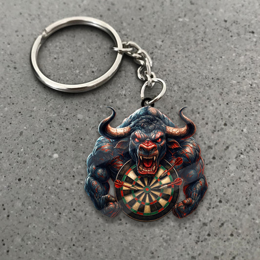 Maxcorners Darts Furious Minotaur Dartboard 3D Keychain