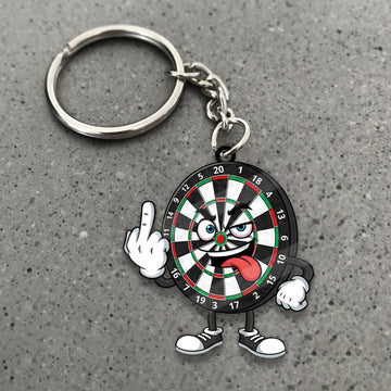 Maxcorners Darts Angry Funny Dartboard 3D Keychain