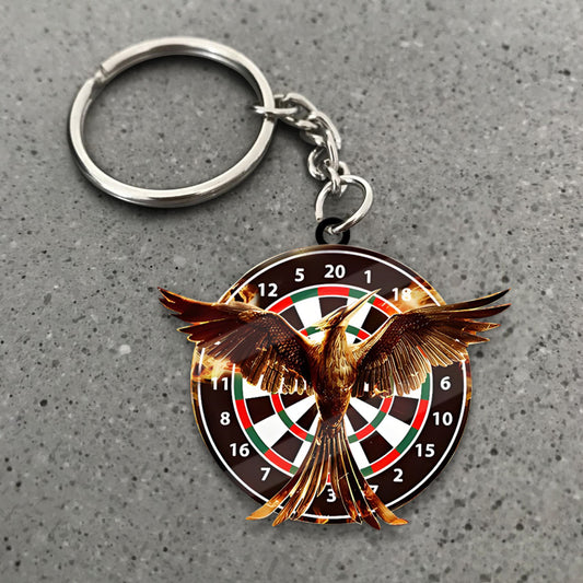 Maxcorners Darts Golden Phoenix Dartboard 3D Keychain