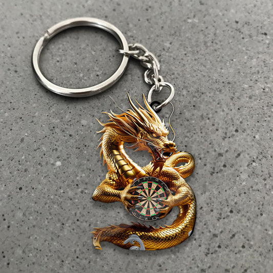 Maxcorners Darts Golden Dragon Dartboard 3D Keychain