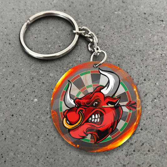 Maxcorners Darts Flaming Bull Dartboard 3D Keychain