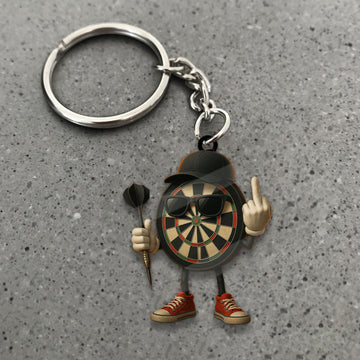 Maxcorners Darts Cool Dartboard Dude 3D Keychain