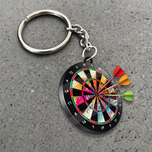 Maxcorners Darts Color Splash Dartboard 3D Keychain