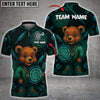 Maxcorners Bowling Cute Bear Holding Board Multicolor Personalized 3D Shirt