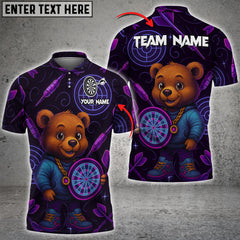 Maxcorners Bowling Cute Bear Holding Board Multicolor Personalized 3D Shirt