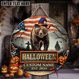 Maxcorners Bear Hunting Customized Name And Number Halloween Wooden Sign