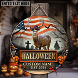 Maxcorners Elk Hunting Customized Name And Number Halloween Wooden Sign