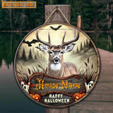 Maxcorners Deer Hunting Customized House Name Halloween Wooden Sign