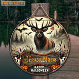 Maxcorners Elk Hunting Customized House Name Halloween Wooden Sign