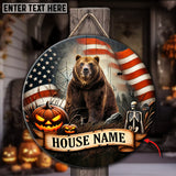 Maxcorners Bear Hunting Customized House Name Halloween Wooden Sign