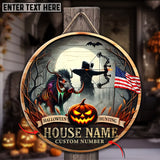 Maxcorners Haunted Hunting Boar Customized House Name Halloween Wooden Sign