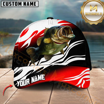 Maxcorners Bass Fishing For Team Customized Name 3D Cap