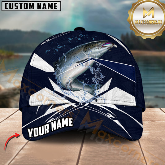 Maxcorners Fishing Jersey Blue Water Personalized 3D Cap (6 Breeds)