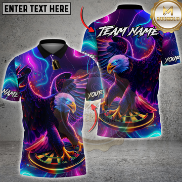 Maxcorners Darts Neon Thunder Eagle Dartboard Personalized Name 3D Unisex Shirt
