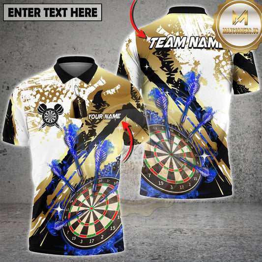 Maxcorners Darts Dartboard Gold Splash Multicolor Customized Name, Team Name 3D Shirt