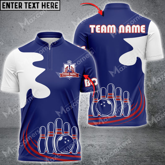 Maxcorners Bowling American Customized Name 3D Polo Shirt For Men