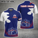 Maxcorners Bowling American Customized Name 3D Polo Shirt For Men