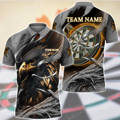 Maxcorners Darts Eagle Mutilcolor Options Personalized Name, Team Name 3D Polo Shirt