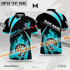 Maxcorners Darts Fire Light Mutilcolor Options Personalized Name, Team Name 3D Polo Shirt