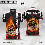 Maxcorners Darts Flame Sport Jersey Mutilcolor Options Personalized Name, Team Name 3D Polo Shirt