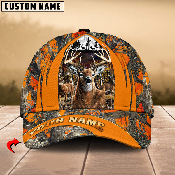 Maxcorners Hunting Camouflage Multioption Personalized Name 3D Cap (Deer, Moose, Elk, Boar, Bear)