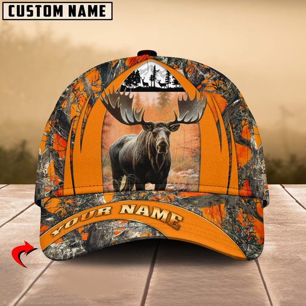 Maxcorners Hunting Camouflage Multioption Personalized Name 3D Cap (Deer, Moose, Elk, Boar, Bear)