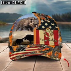 Maxcorners Boar Hunting Leather Personalized Name 3D Cap (2 Colors)