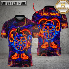 Maxcorners Darts Neon Glow Thrower Multicolor Customized Name Team Name 3D Shirts