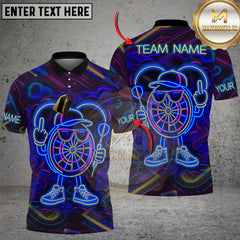 Maxcorners Darts Neon Cartoon Thrower Multicolor Customized Name Team Name 3D Shirts