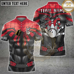 Maxcorners Bowling Spider Web Pin Design Personalized Name 3D Unisex Shirt