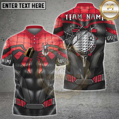Maxcorners Golf Spider Web Tee Design Personalized Name 3D Unisex Shirt