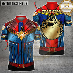 Maxcorners Bowling Flame Pin Hero Armor Design Personalized Name 3D Unisex Shirt